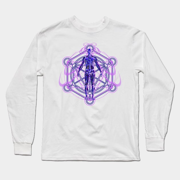 Sacred Human Body and Geometry Long Sleeve T-Shirt by ddtk